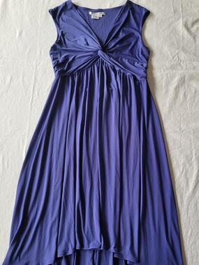 Maggy London Sleeveless Twist-Front Maxi Dress in Deep Purple Size 14